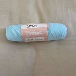 Vtg Brunswick USA Yarns Delf Baby Pastel Baby Blue Aqua Skein 1oz 3 Ply Acrylic